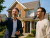 Marchand de biens examinant un projet immobilier avec un expert pour évaluer les risques et les obligations.