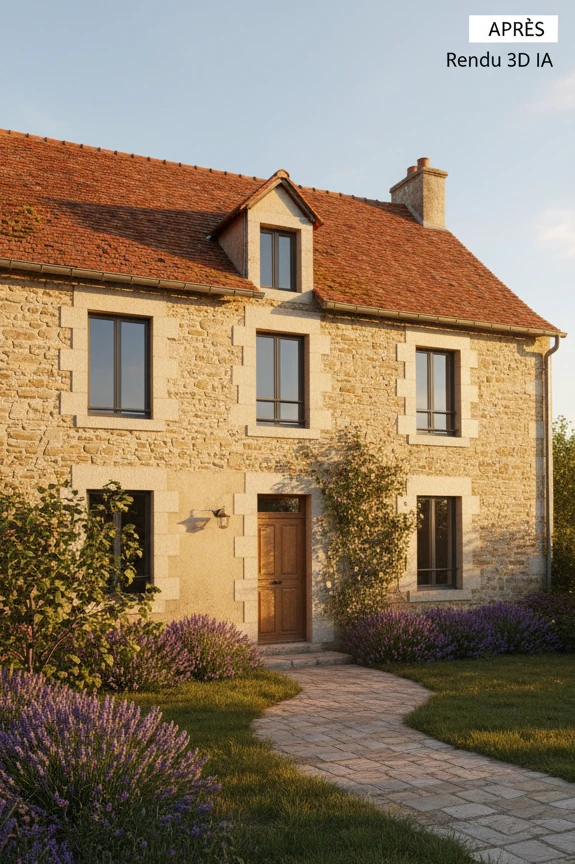 Photo bien immobilier après amélioration assisté par IA