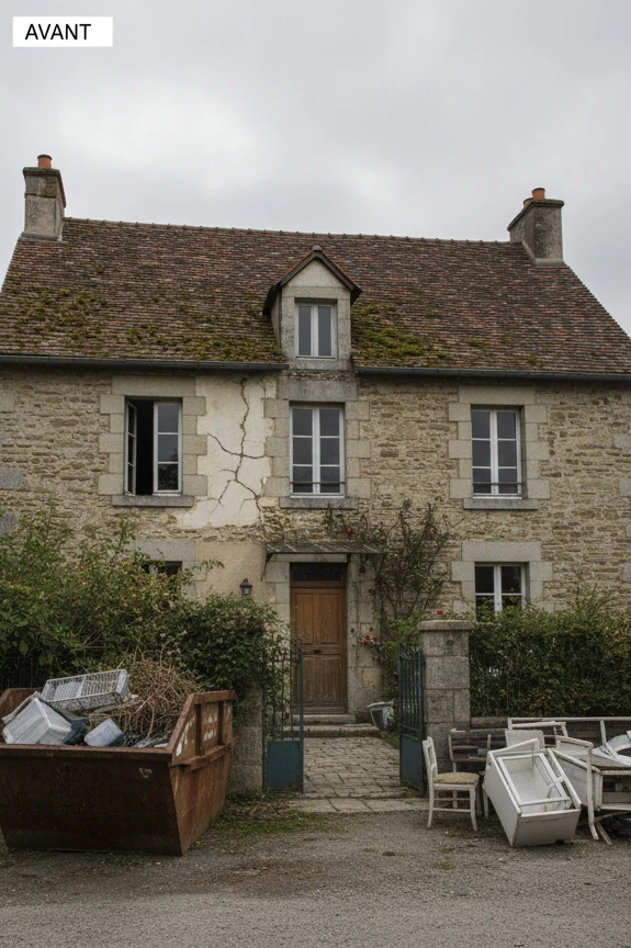 Photo bien immobilier avant amélioration assisté par IA