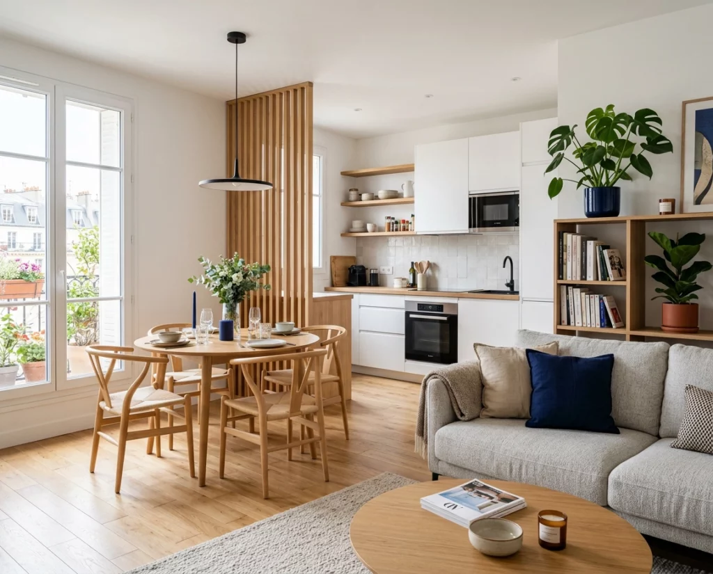 Appartement T2 de 48 m² entièrement meublé clé en main après division d'une bâtisse, opération marchand de biens Bordeaux